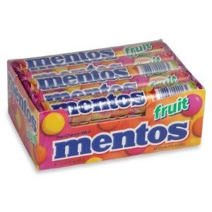 Mentos, Chewy Mint Tablets, 1.32oz, 15/bx, Fruit – Mint,mentos Mixed Fruit 15c(sold In Packs Of 3) logo