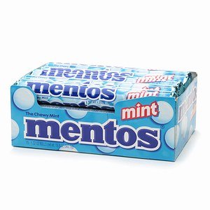 Mentos, Chewy Mint Tablets, 1.32oz, 15/bx, Mint logo