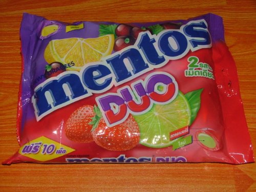 Mentos Duo Chewy Candy – Strawberry Lime Flavour and Blackcurrant Lemon Flavour Free Shipping From Thailand logo