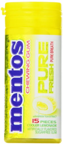 Mentos Gum Pure Fresh Cooler Mint In Pocket Bottle, Lemonade, 1.06 Ounce (Pack of 10) logo