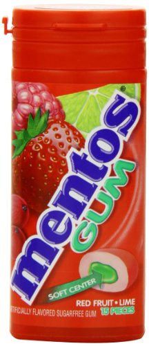 Mentos Gum – Red Fruit Lime, 15 Count, (Pack of 10) logo