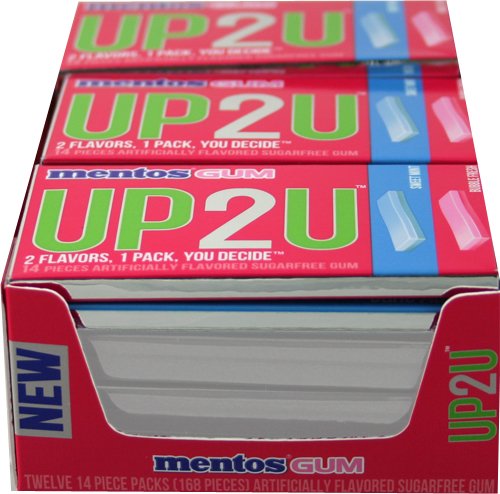 Mentos Gum Up2u, Bubble Fresh and Sweet Mint, 0.92 Ounce (Pack of 12) logo