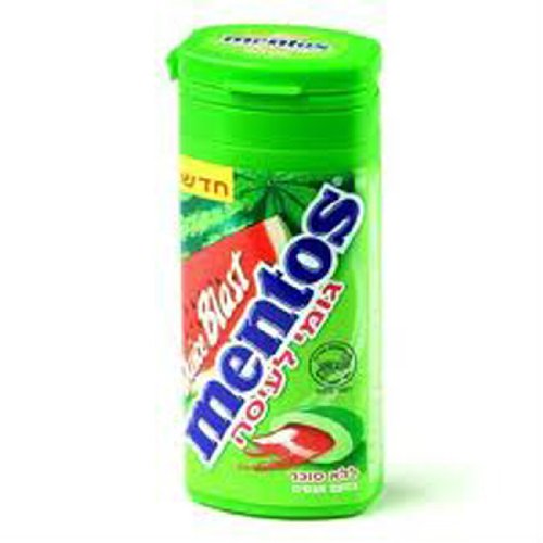 Mentos Juice Blast Sugar-free Chewing Gum Green Apple Raspberry Gums 26 G. logo