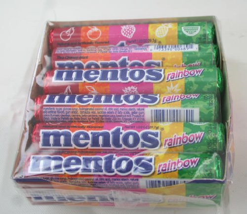 Mentos Rolls Rainbow 10 Rolls With 5 Flavors logo