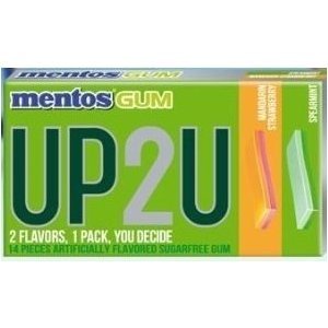 Mentos Sugarfree Gum Up 2 U – Mandarin Strawberry and Spearmint (Pack of 6) logo