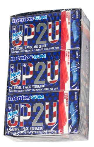 Mentos Up2u Gum Striped Red Strawberry / Starmint 12-pack logo