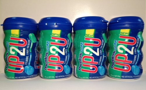 Mentos Up2u Gum Sweet Peppermint (blue) and Spearmint (green) 45 Pc (4 Pack) logo