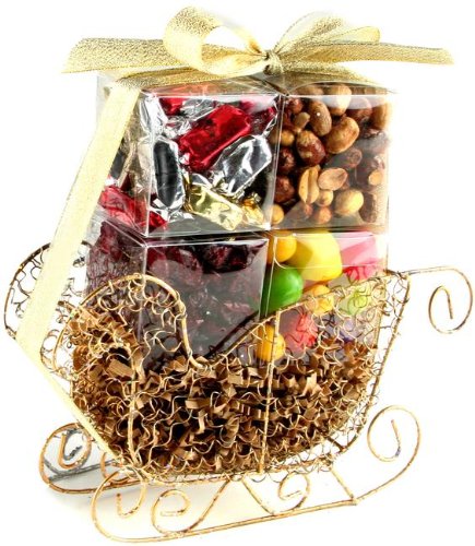 Merry Christmas Mini Holiday Sleigh Gift With Honey Peanuts, Dried Cranberries, & Fruit Candy logo