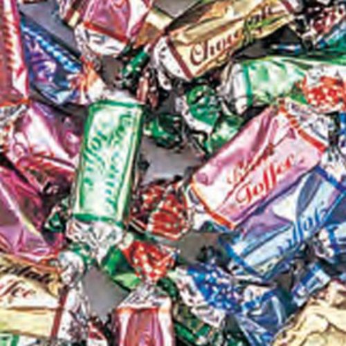 Metallic Foiled Toffee Rolls Assortment 1lb Bag logo