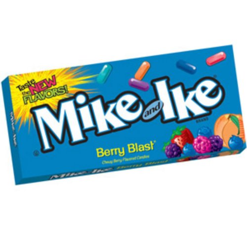 Mike and Ike Berry Blast Chewy Candy 6 Ounce Theater Size Pack 12 Boxes logo