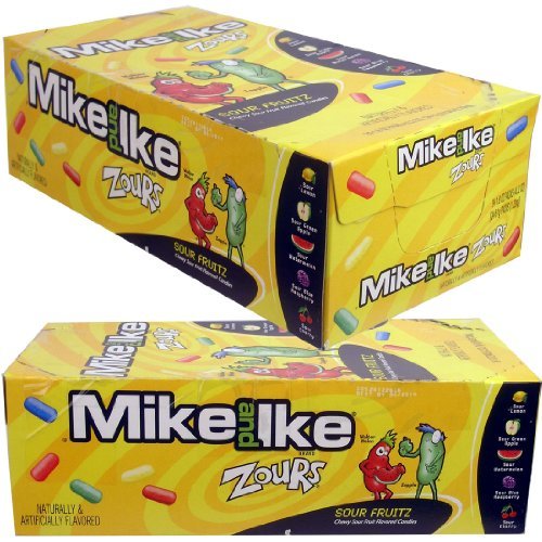 Mike and Ike Zours Sour Fruitz Chewy Candy 1.8 Oz Packs – 24 Packs Case logo