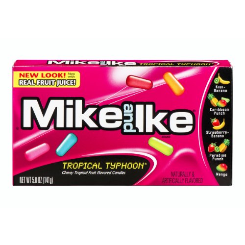 Mike & Ike, Tropical Typhoon Flavored Candies, 5oz Box (Pack of 12) logo