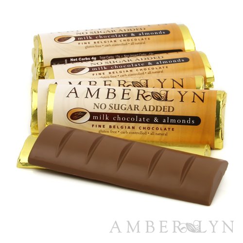 Milk Chocolate Bars With Almonds, No Sugar Added logo