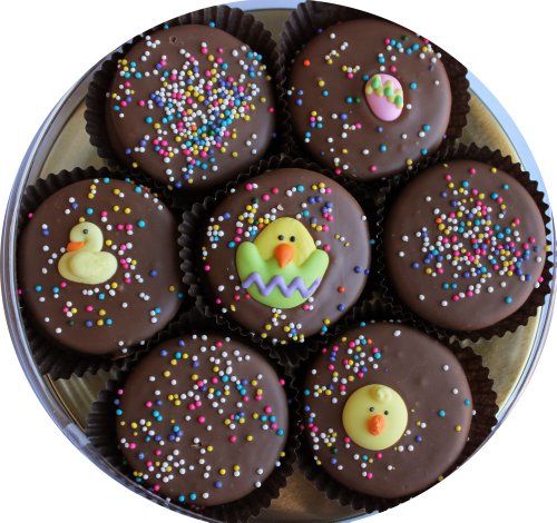 Milk Chocolate Dipped Oreo Cookies With Easter Chicks and Easter Eggs – 7 Oreos Easter Bunny Gift logo