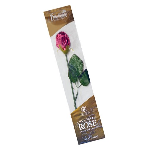 Milk Chocolate Pink Rose – 6 Count Bouquet – By Dilettante (6 Pack) logo