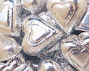 Milk Chocolate Silver Hearts: 5 Lbs logo