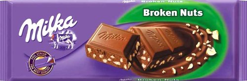 Milka Broken Nuts Chocolate 250g logo