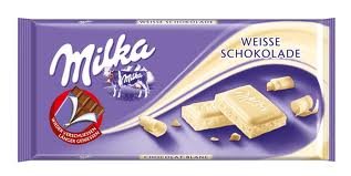 Milka (germany) Weisse Schokolade (white Chocolate) 3-pack logo