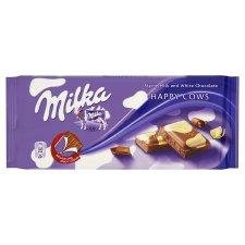 Milka Happy Cows Alpine Milk and White Chocolate 100g – Pack of 6 logo