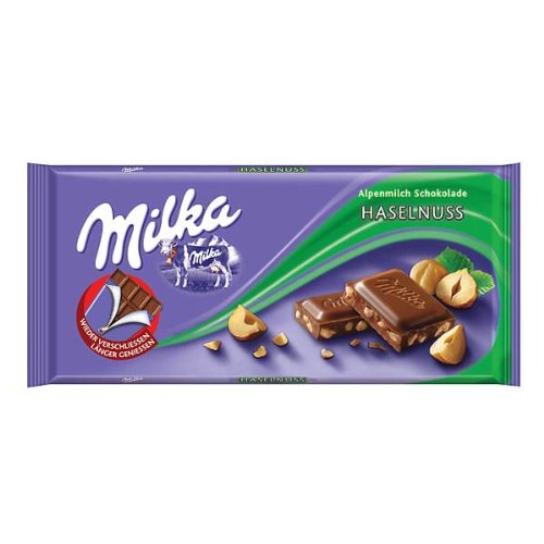 Milka Hazelnuts Chocolate 100g logo