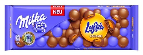 Milka Luflee Caramel Aerated Large Bar 250g logo