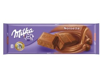 Milka Noisette Milk Chocolate & Hazelnut Cream Bar 300g logo