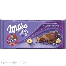 Milka Rasin Nuts Chocolate 100g (Pack of 3) logo