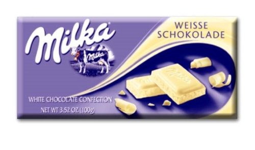 Milka White Chocolate, 3.52 ounce Bars (Pack of 10) logo