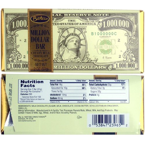 Million Dollar Milk Chocolate Bars – 2 Oz – 12 Bars Case logo