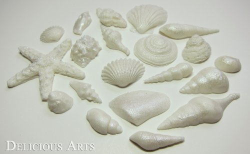 Mini Edible Seashell Cupcake Toppers (40 Pieces, Pearl White) logo