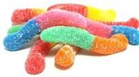 Mini Sour Neon Gummie Worms (1 Pound Bag) logo