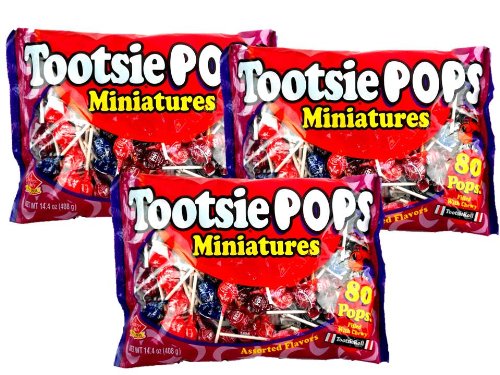 Miniature Tootsie Pops 80ct Bag, Pack of 3 Bags logo