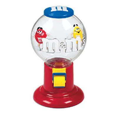 M&m Candy Dispenser — Pull Lever and Dispense M & M Candy — As Shown With Red M&m and Yellow M&m logo