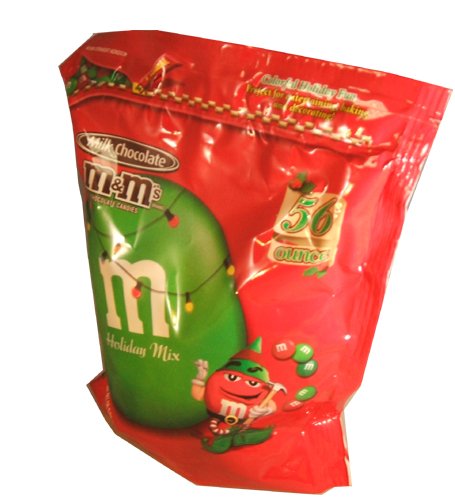 M&m Plain Christmas Hanukah New Years Red and Green Holiday Assortment Candies 56 Ounce Value Bag logo