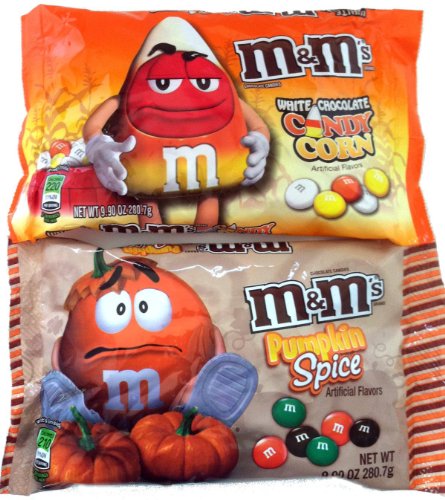 M&M Pumpkin Spice and Candy Corn Chocolate Candy 9.9 Oz. Each logo