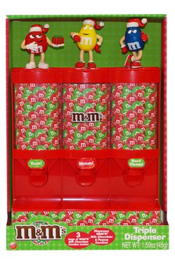 M&m Triple Candy Dispenser, 3 Bags Of M&m’s Milk Chocolate and Peanut Candies logo