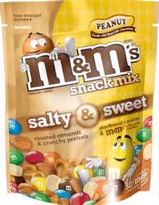 M&m’s Chocolate Peanut Covered Candy Snack Mix Salty & Sweet Resealable Zipper Bag 8 Oz logo