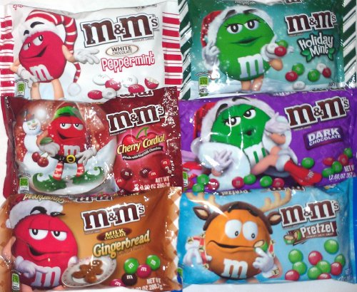 M&Ms Lover’s Holiday Christmas Party & Gift Variety Pack~ Dark Chocolate M&M’s, Pretzel M&M’s, Cherry Cordial M&M’s, Gingerbread M&M’s, White Chocolate Peppermint M&M’s, & Holiday Mint M&M’s! logo