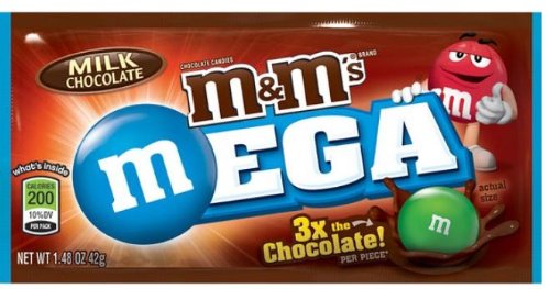 M&ms Mega Milk Chocolate 3x The Chocolate Per Piece (Pack of 12) logo