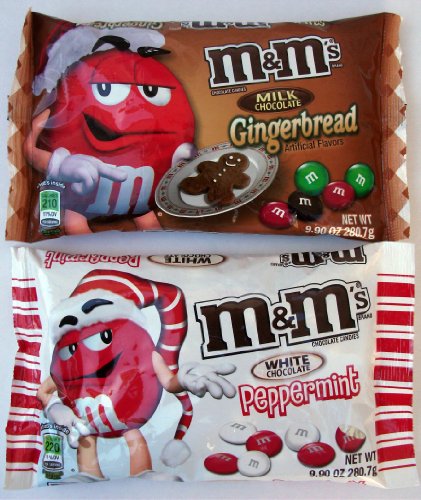 M&m’s Special Edition Holiday Peppermint & Gingerbread Candies 1 Of Each (Pack of 2) logo