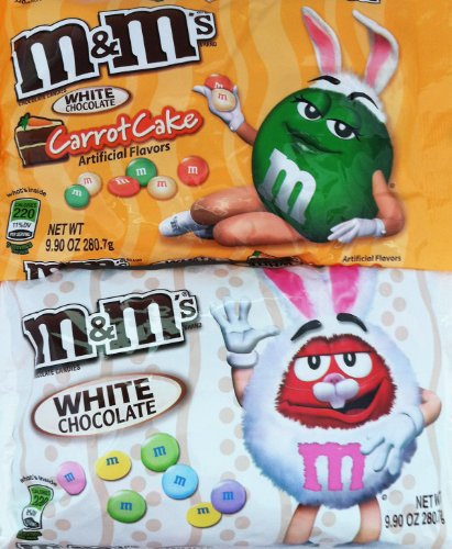 M&Ms – White Chocolate Carrot Cake (one 9.9 Oz Bag) & White Chocolate (one 9.9 Oz Bag) – Easter Limited Edition logo