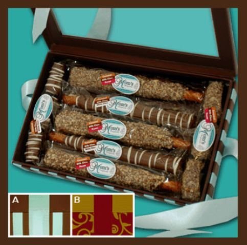 Moms Originals Gfb-rm-11-ma 11pc Gourmet Gift Box – Milk Chocolate – Chocolate-aqua Stripes Gift Box logo