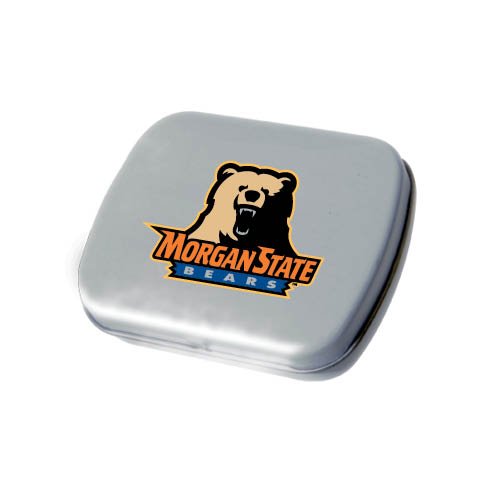 Morgan State Silver Rectangular Peppermint Tin ‘morgan State Bears W/bear’ logo