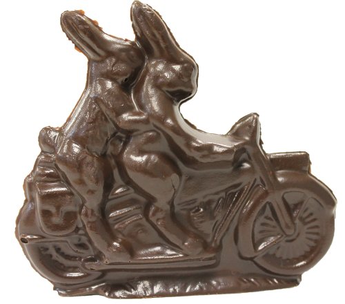 Motorcycle Riding Dark Chocolate Double Easter Bunny 3.5 Oz logo