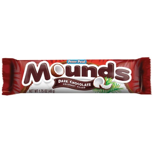Mounds Candy Bar, Dark Chocolate Coconut Filled, 1.75 ounce Bars (Pack of 36) logo
