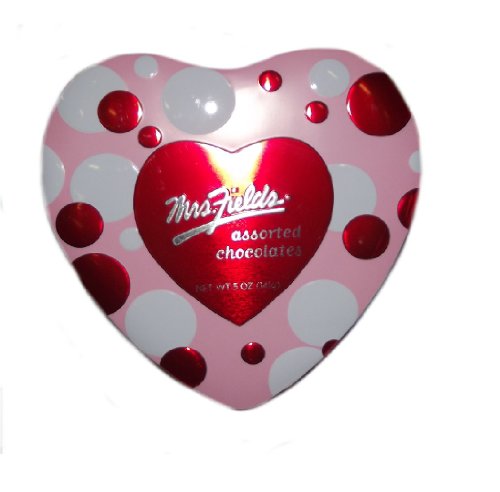 Mrs. Fields Assorted Chocolates Heart Tin 5 Oz logo