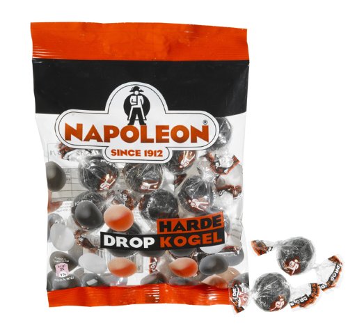 Napoleon – Since 1912 Harde Drop Kogel Kogel (hard Candy Filled With Licorice Powder)2 Bags Ea Are 225gram logo