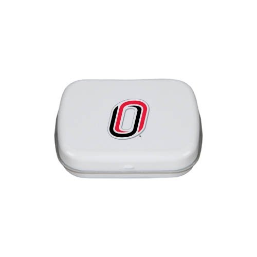 Nebraska Omaha White Rectangular Peppermint Tin ‘o’ logo