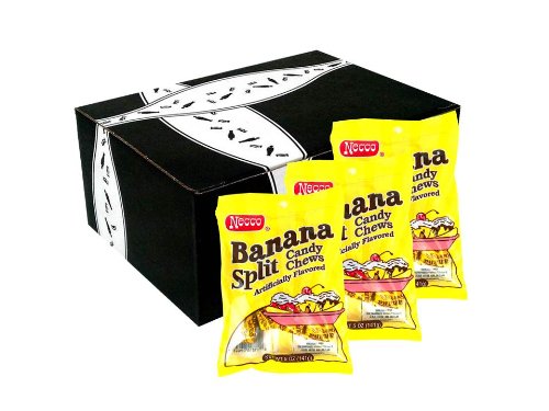 Necco Banana Split Chews Peg Bag 5oz, Pack of 3 In A Gift Box logo