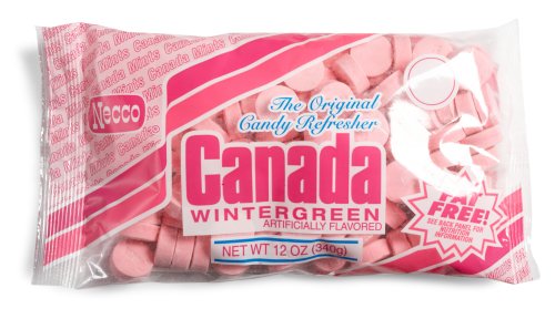 Necco Canada Wintergreen,12 ounce Pink Bags (Pack of 12) logo